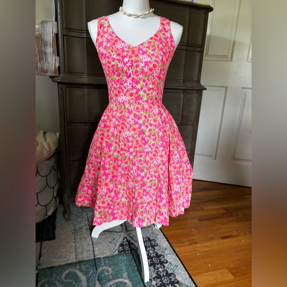 Lilly Pulitzer Freja Dress “Everything Nice” Print Fiesta Pink Size 0